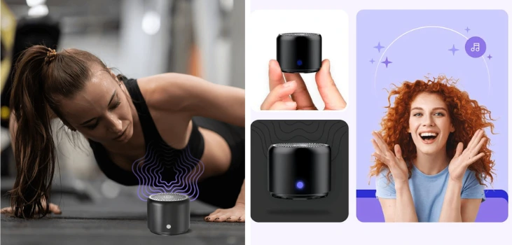 lady exercising while listening to Nano Boom